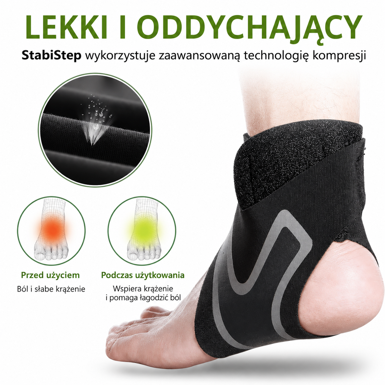 StabiStep — Regulowana orteza, która stabilizuje kostkę i pomaga zmniejszyć dyskomfort przy chodzeniu. - obrazek 3
